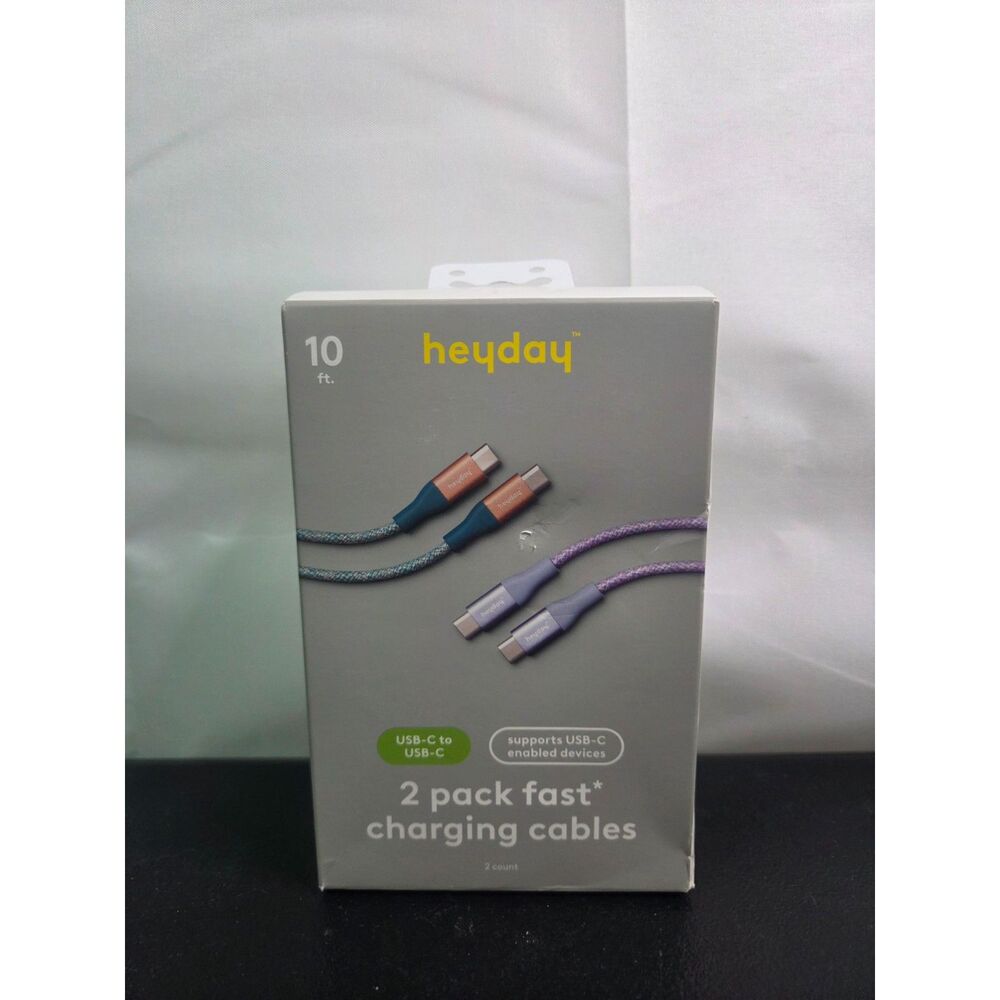 10ft USB-C to USB-C Braided Cable 2pk -Deep Sage Peri-Blue